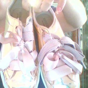 light pastel pink dressy sneakers